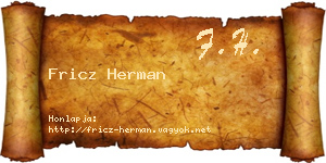 Fricz Herman névjegykártya